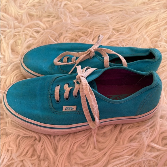 Vans Teal Low Top Sneakers Size 6.5 - Picture 4 of 7